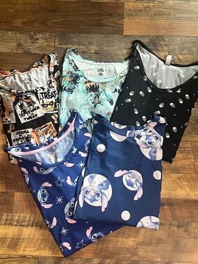 Disney Stitch/ Halloween Print Women's Pajamas (5 total)